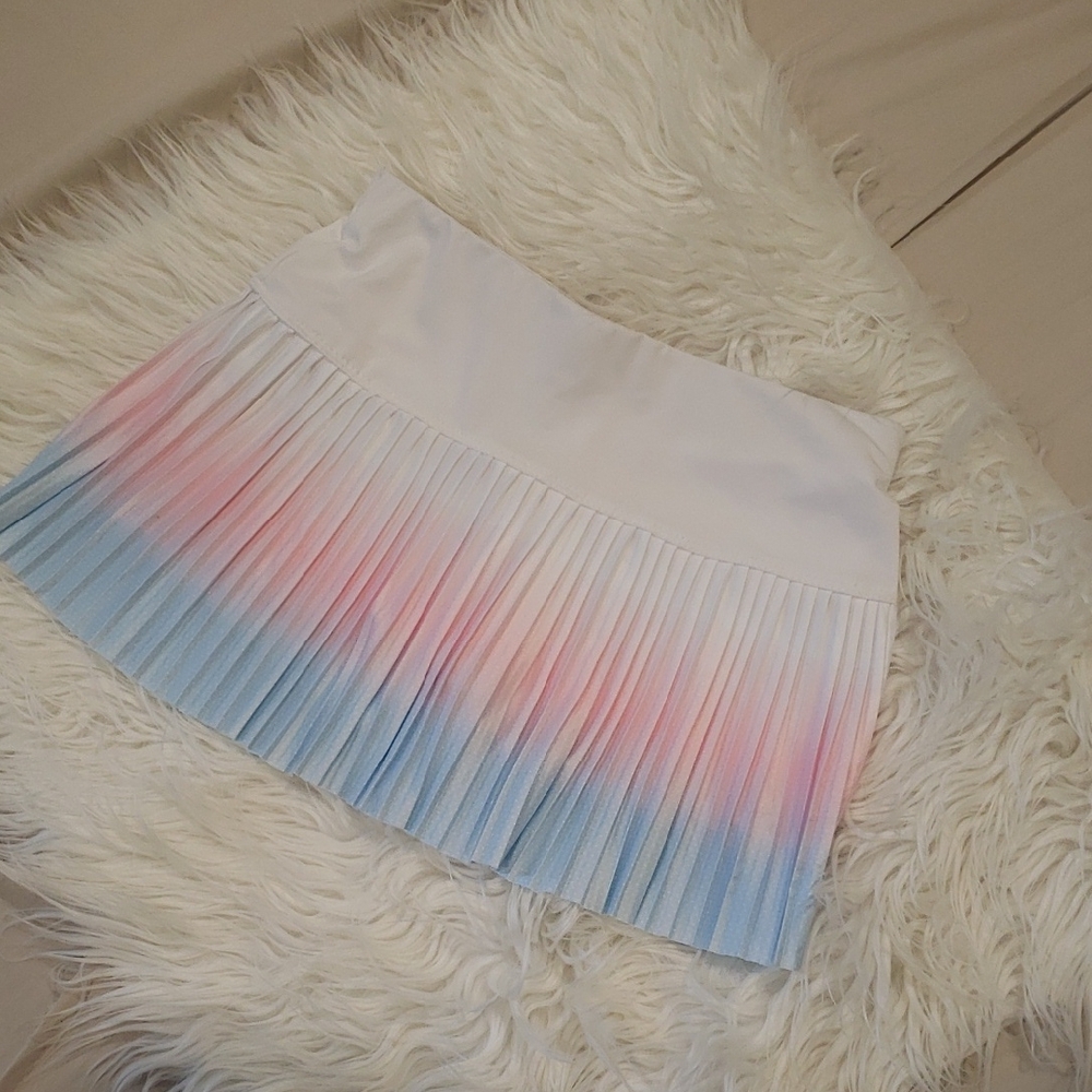 Gradient Pleated Tennis Skirt - Pink and Blue